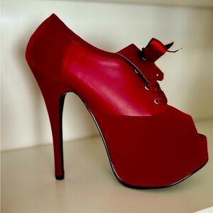 Bordello Red Velvet Heels